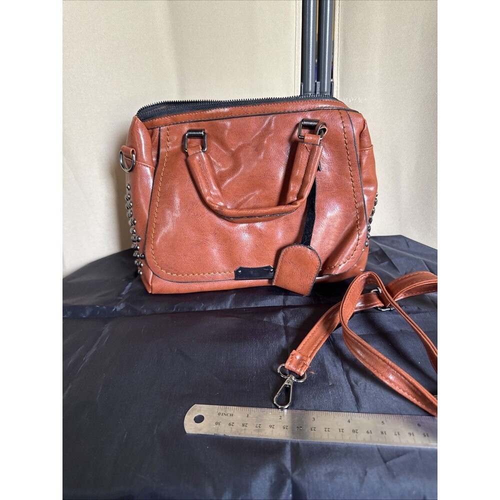 Women's Faux Leather Tote Bag Messenger Handbag Shoulder Bag Crossbody Studded